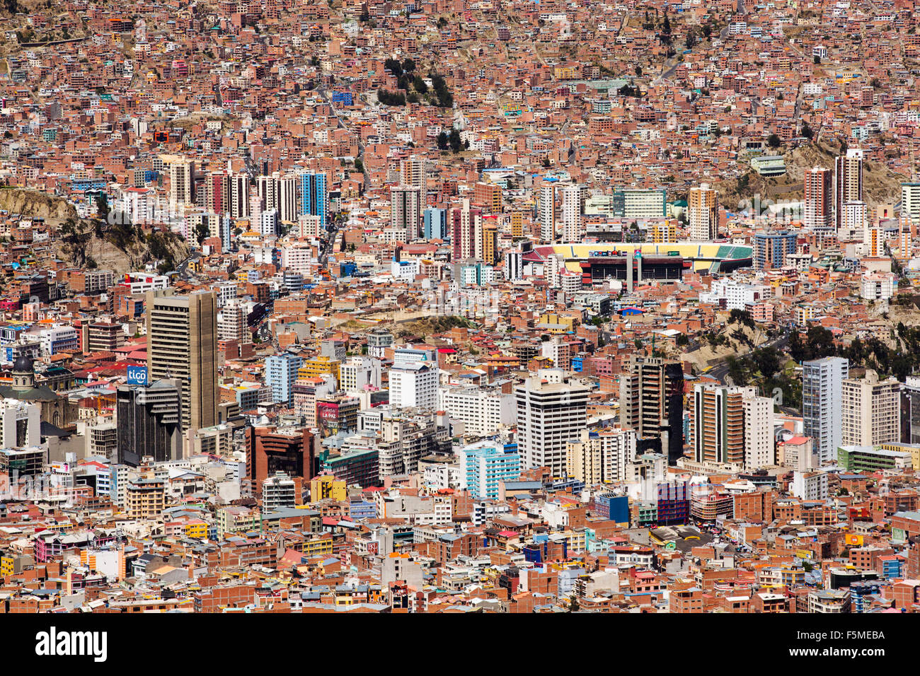 La Paz in Bolivia. La Paz sarà probabilmente la prima città capitale del mondo che dovrà essere in gran parte abbandonato a causa della mancanza Foto Stock