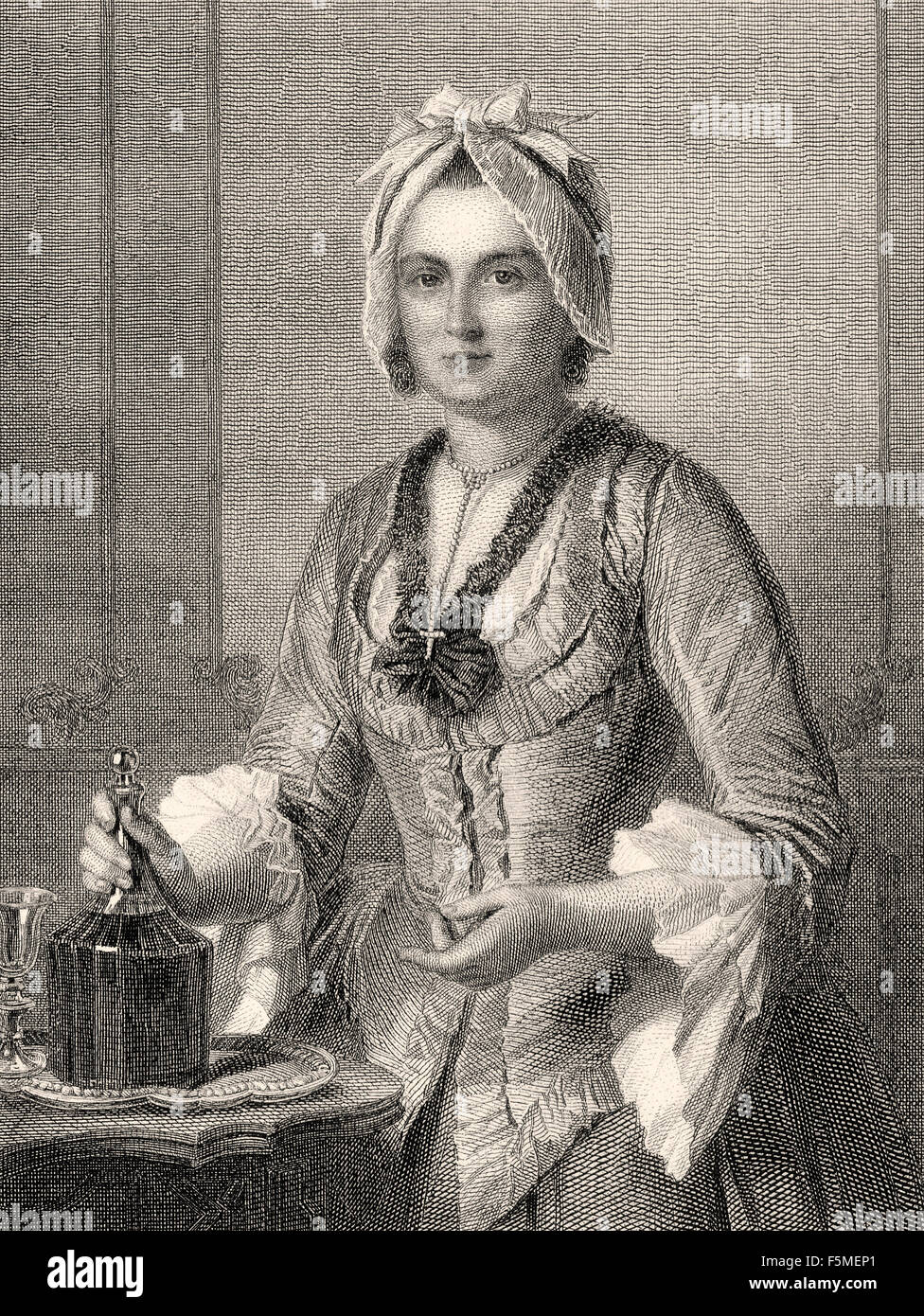 Incisione in acciaio, Friedrich Pecht, Catharina Elisabeth Goethe, 1731-1808, madre di Johann Wolfgang von Goethe Foto Stock