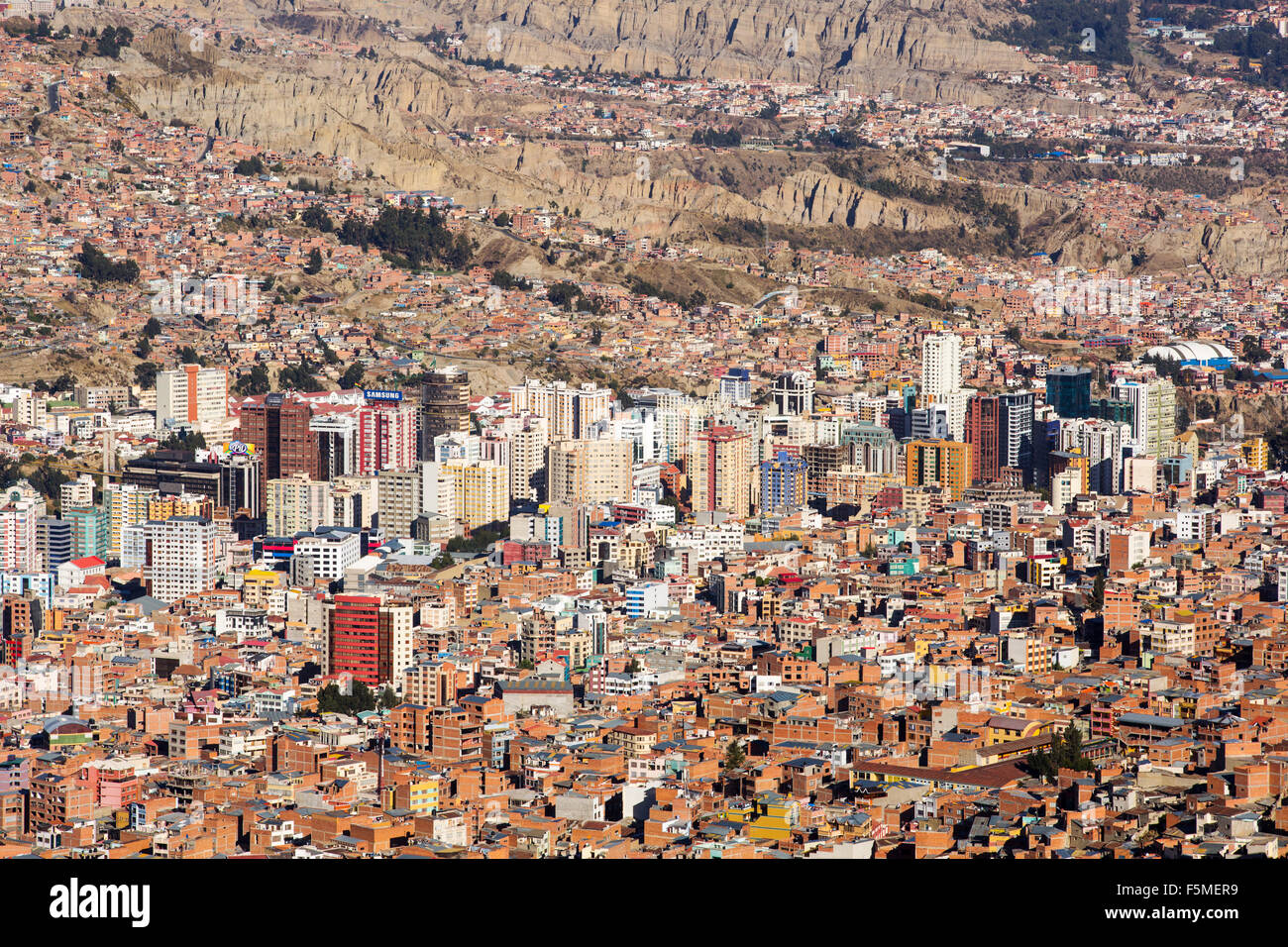 La Paz in Bolivia. La Paz sarà probabilmente la prima città capitale del mondo che dovrà essere in gran parte abbandonato a causa della mancanza Foto Stock