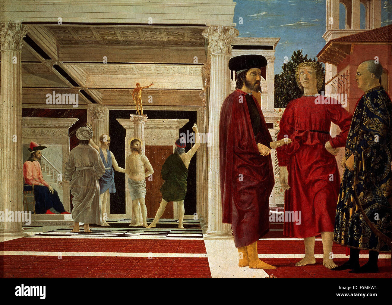 Piero della Francesca - Flagellazione di Cristo Foto Stock