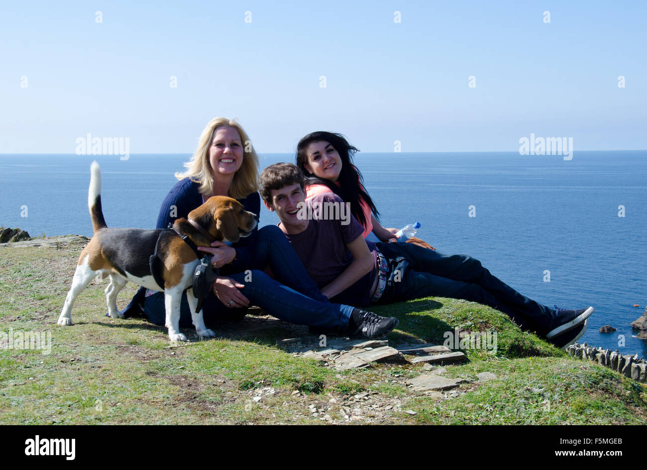 Foto di famiglia Tintagel, Cornwall. Foto Stock