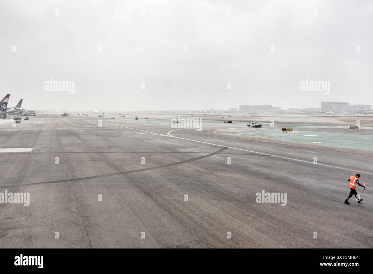 Pista di un aeroporto Foto Stock