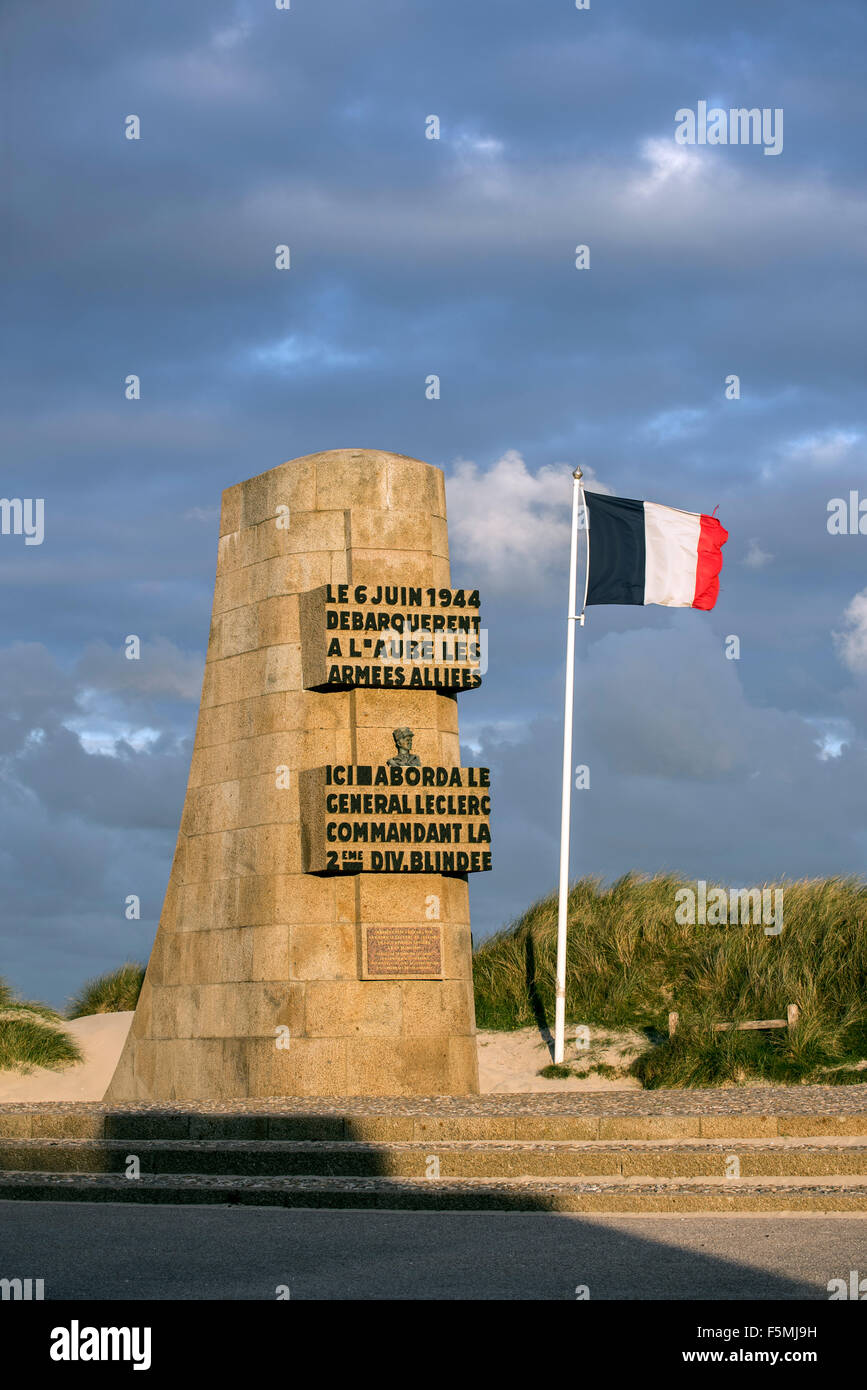 La Seconda Guerra Mondiale monumento leclerc a Utah Beach, Saint-Martin-de-Varreville, Normandia, Francia Foto Stock