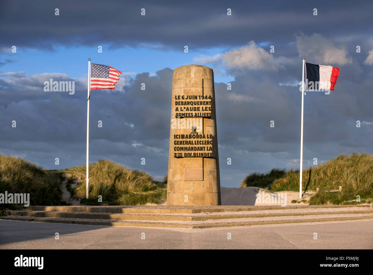 La Seconda Guerra Mondiale monumento leclerc a Utah Beach, Saint-Martin-de-Varreville, Normandia, Francia Foto Stock