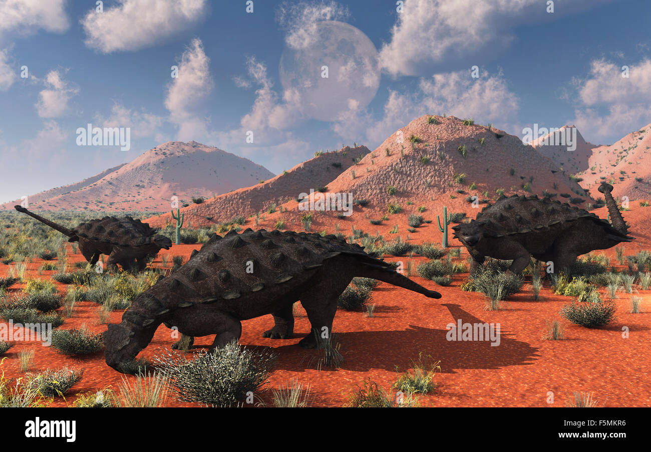 Pinacosaurus Ankylosaur dinosauri. Foto Stock