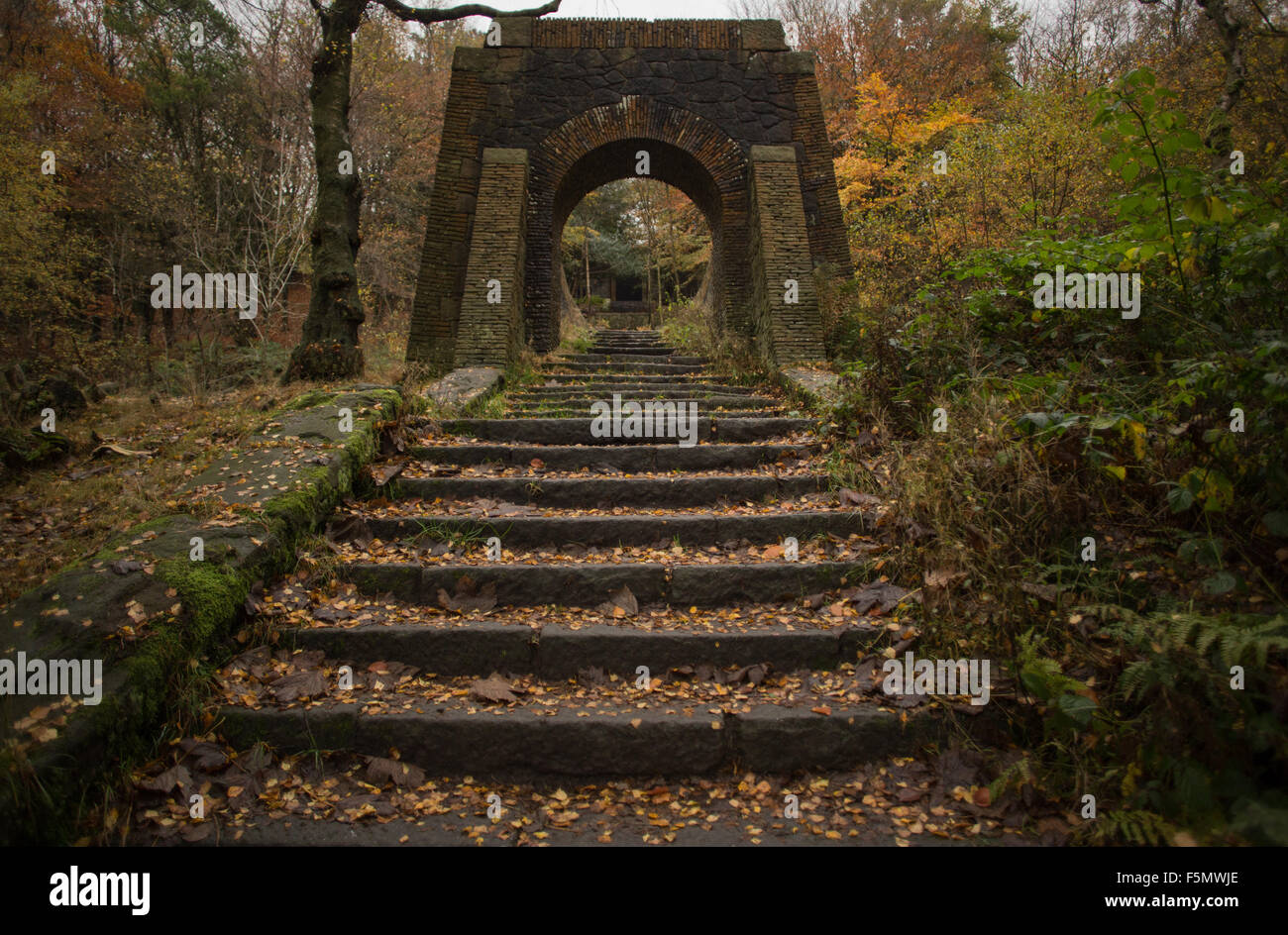 Rivington giardini terrazzati vicino a Chorley, Horwich, Blackburn, Darwen, Belmont in autunno Foto Stock