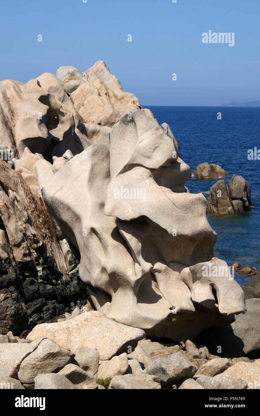 Le formazioni rocciose, Campomoro, Corsica, Francia Foto Stock
