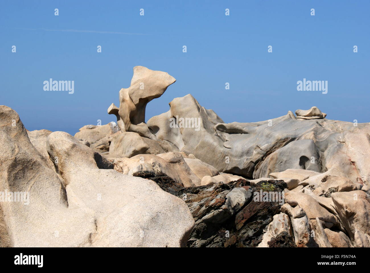 Le formazioni rocciose, Campomoro, Corsica, Francia Foto Stock