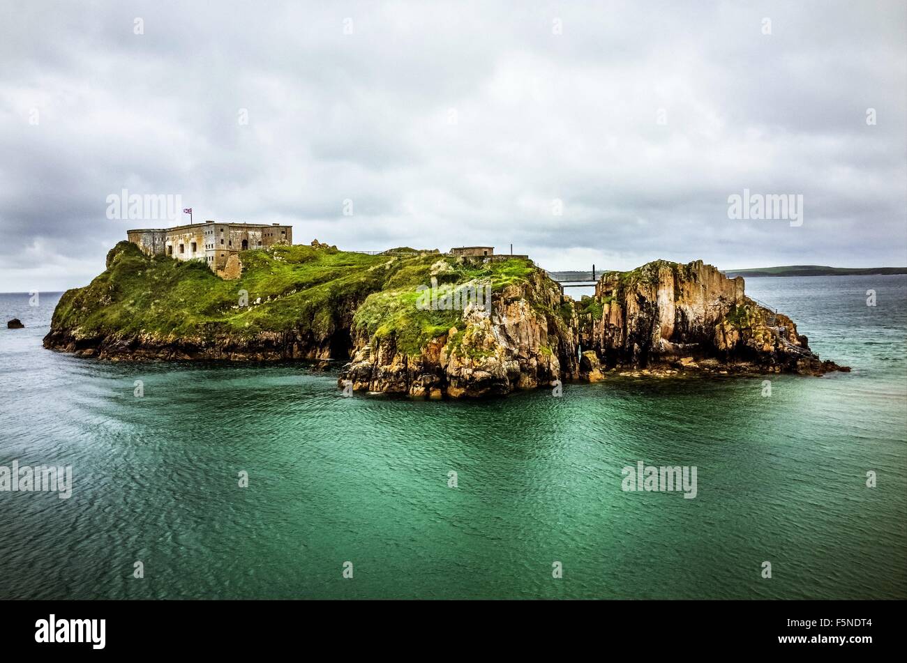 Santa Caterina di isola di fronte alla costa di Tenby Pembrokshire Galles Foto Stock