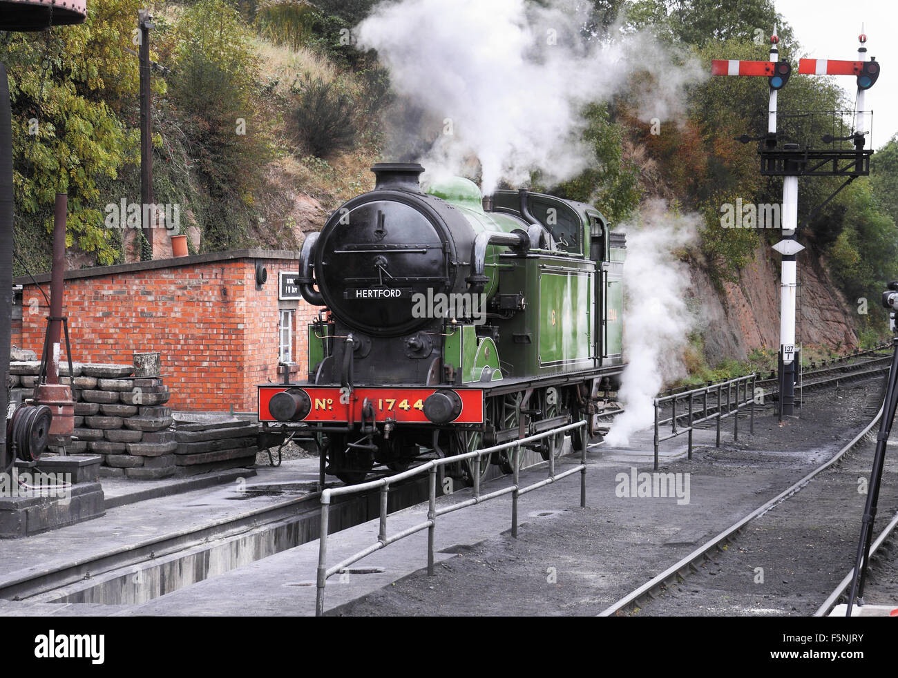 L'età di vapore, Vintage locomotiva a vapore in Severn Valley Railway in Inghilterra Foto Stock