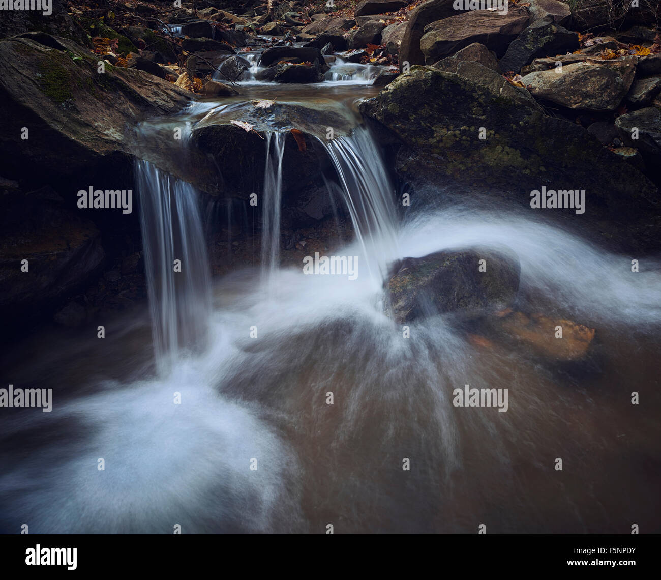Piccola cascata a Cava Scura rientra nel Parco Nazionale di Shenandoah Foto Stock