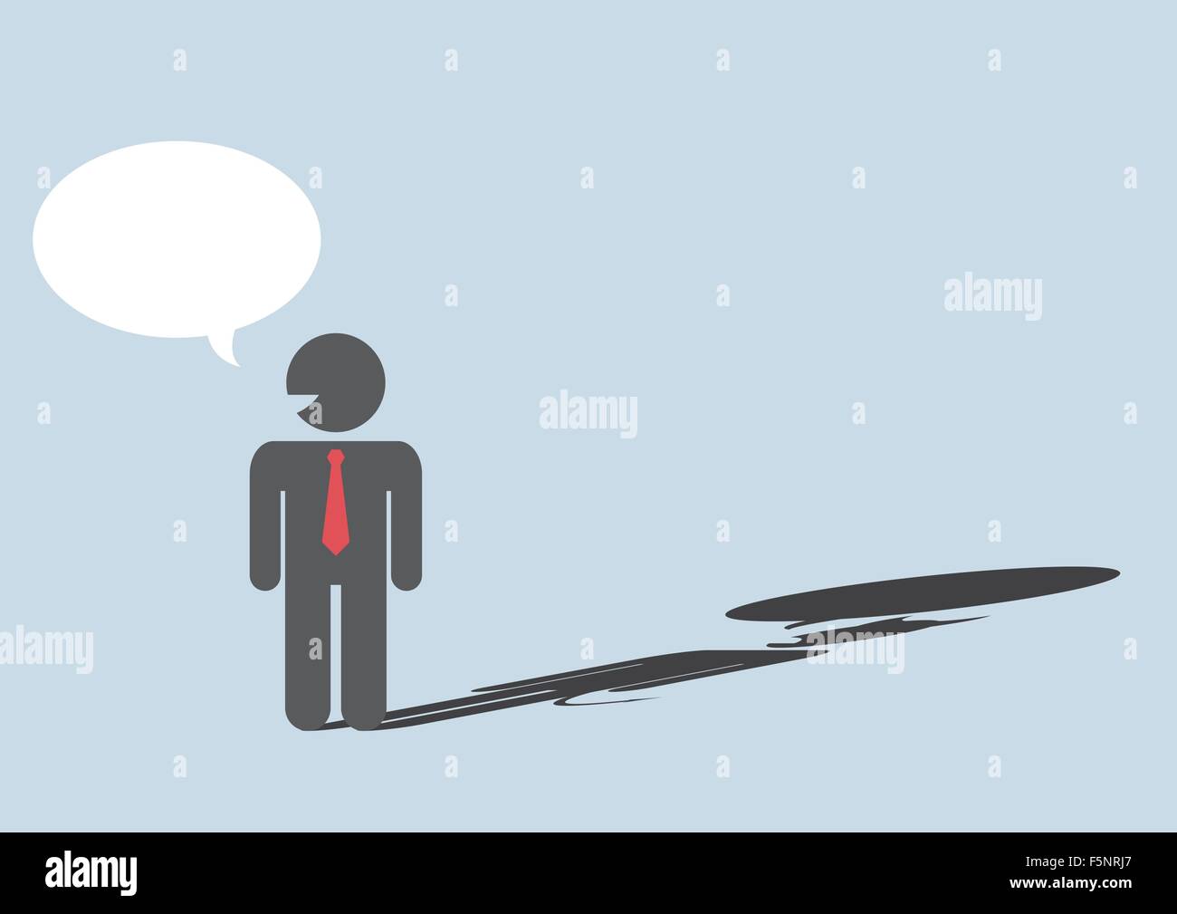 Diavolo ombra dietro un volto sorridente di imprenditori, vettore EPS10 Illustrazione Vettoriale