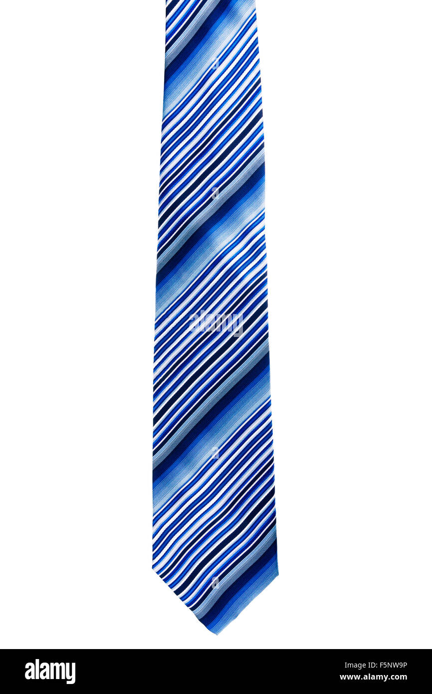 Colore blu cravatta isolati su sfondo bianco Foto Stock