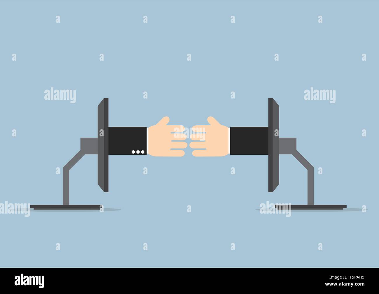 Mano che fuoriescono da un monitor a mano, vettore EPS10 Illustrazione Vettoriale