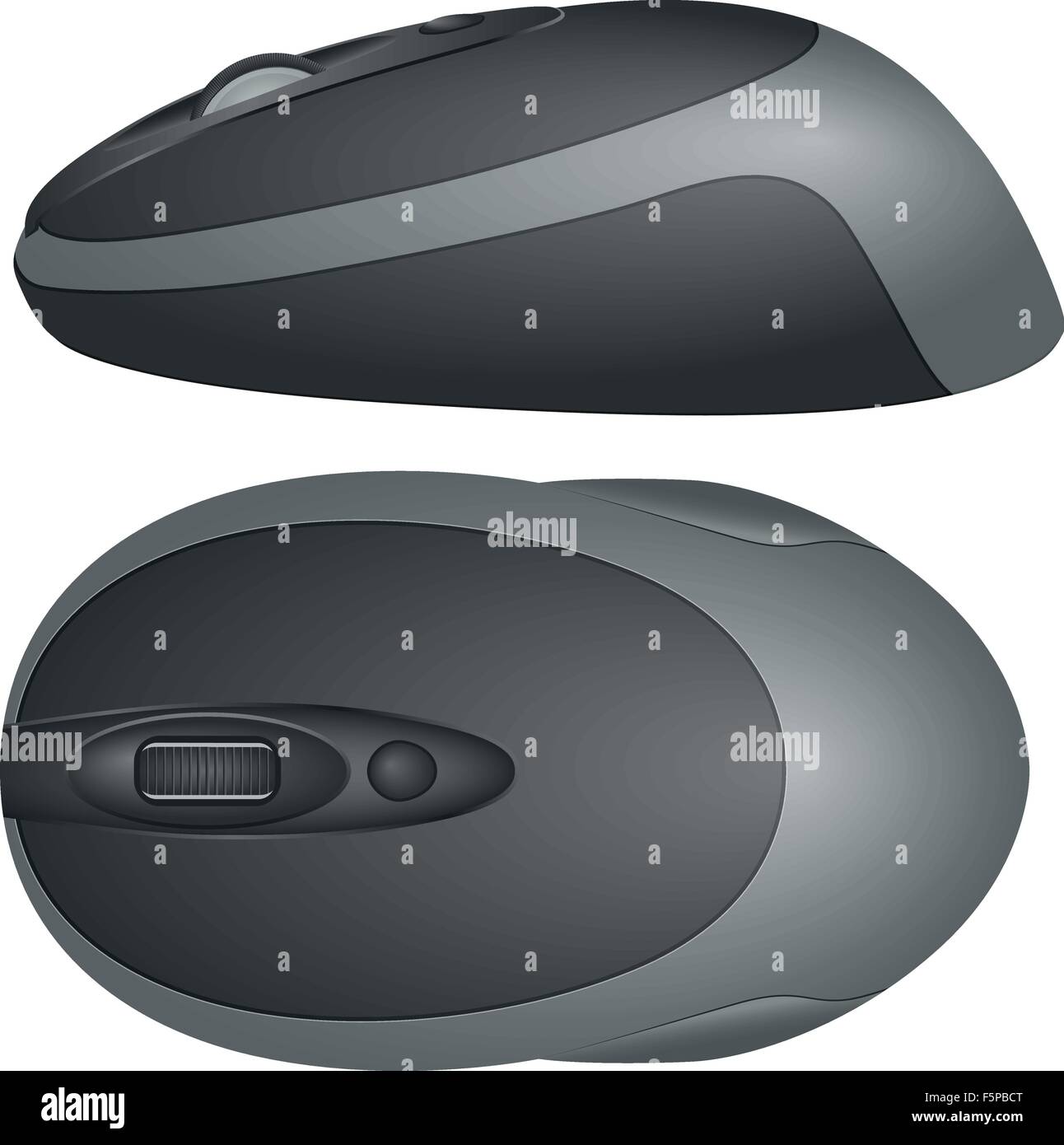 Il mouse del computer isolato su uno sfondo bianco. Illustrazione Vettoriale