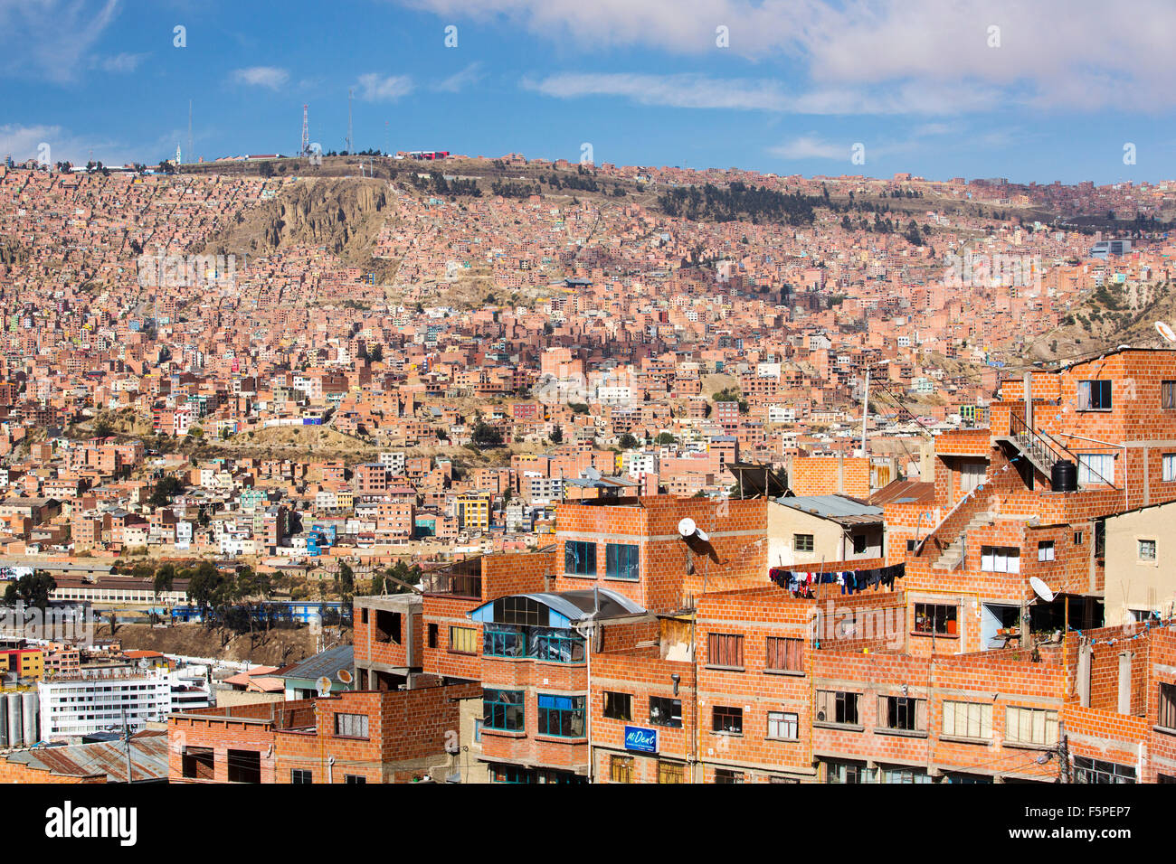 La Paz, la capitale della Bolivia. Foto Stock