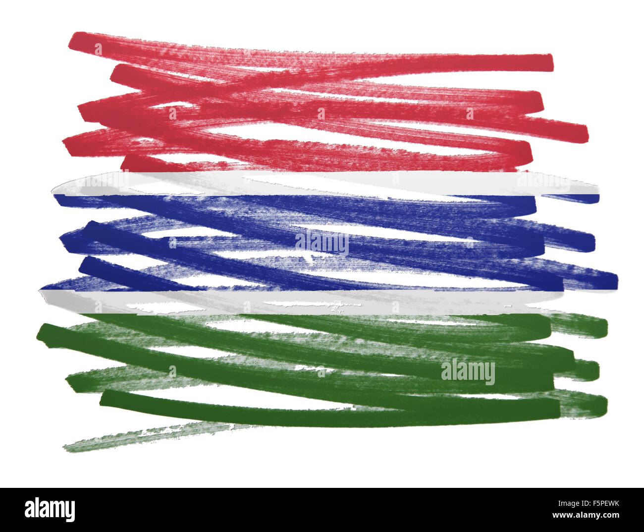 Bandiera illustrazione fatta con la penna - Gambia Foto Stock