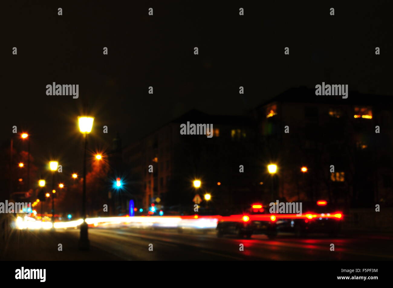 Streetview di notte, Monaco di Baviera, Germania Foto Stock