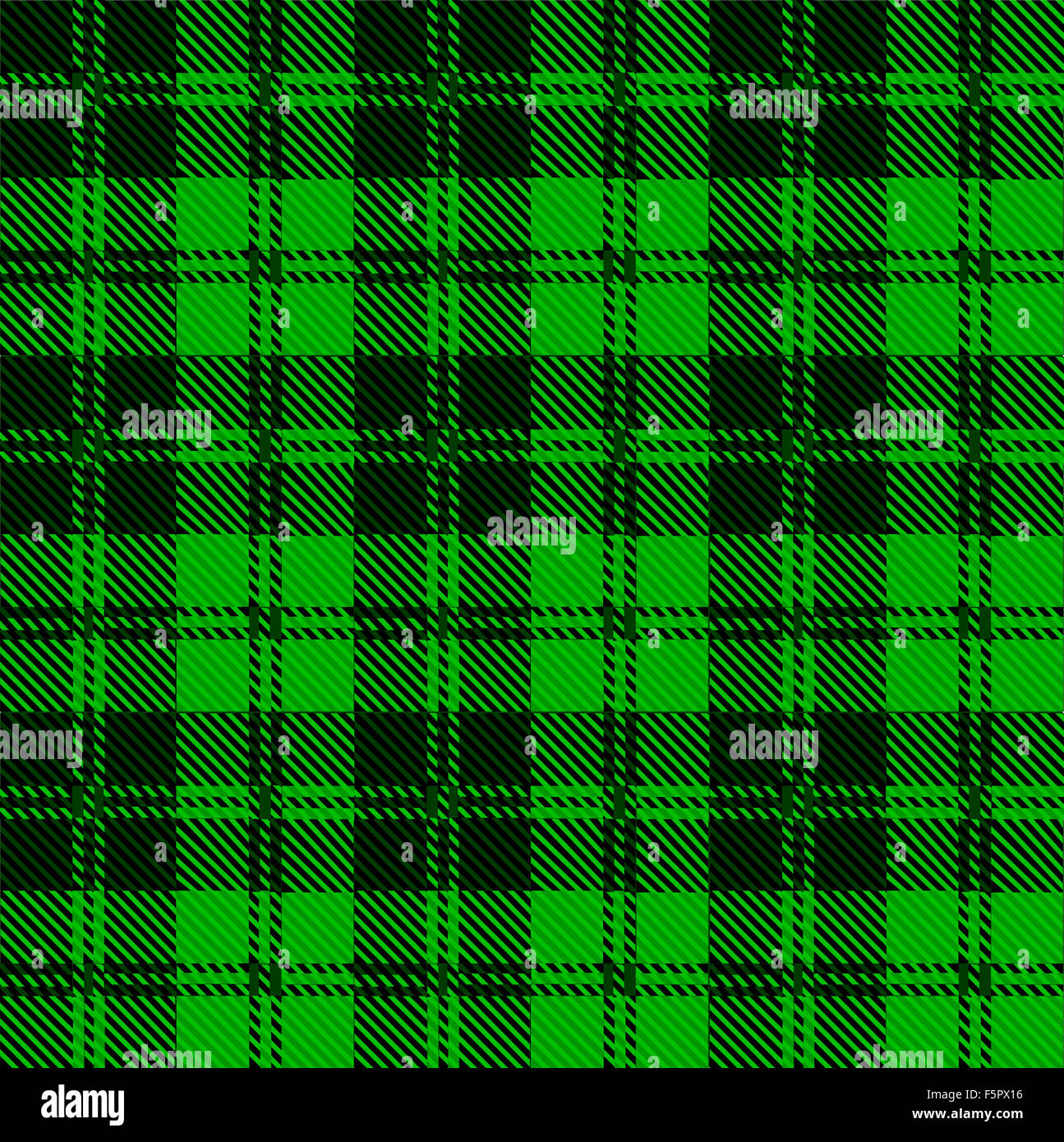 Verde e nero lana tartan intessute materiale Foto Stock