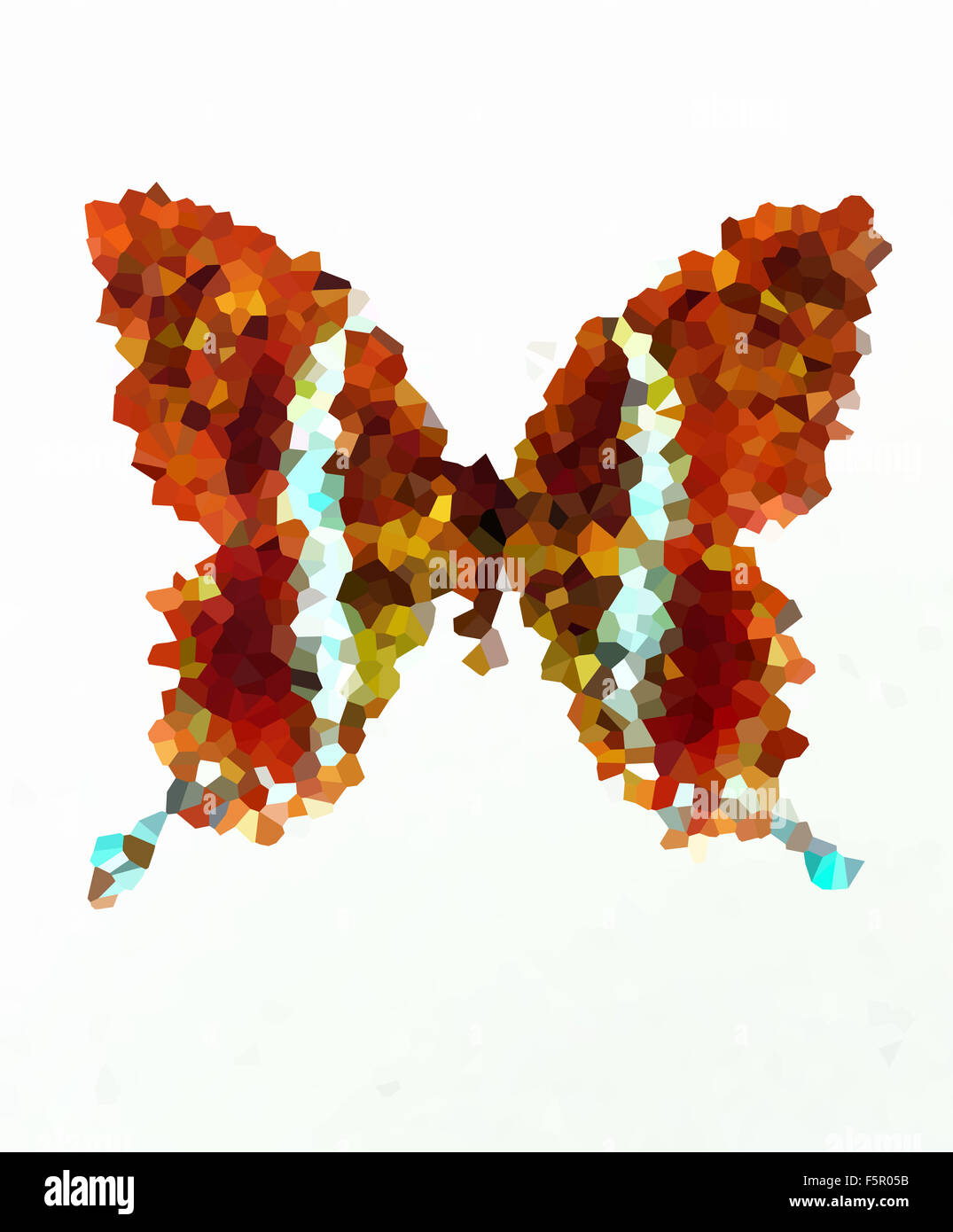 Illustrazione di un colore butterfly, poligon , sfondo bianco Foto Stock