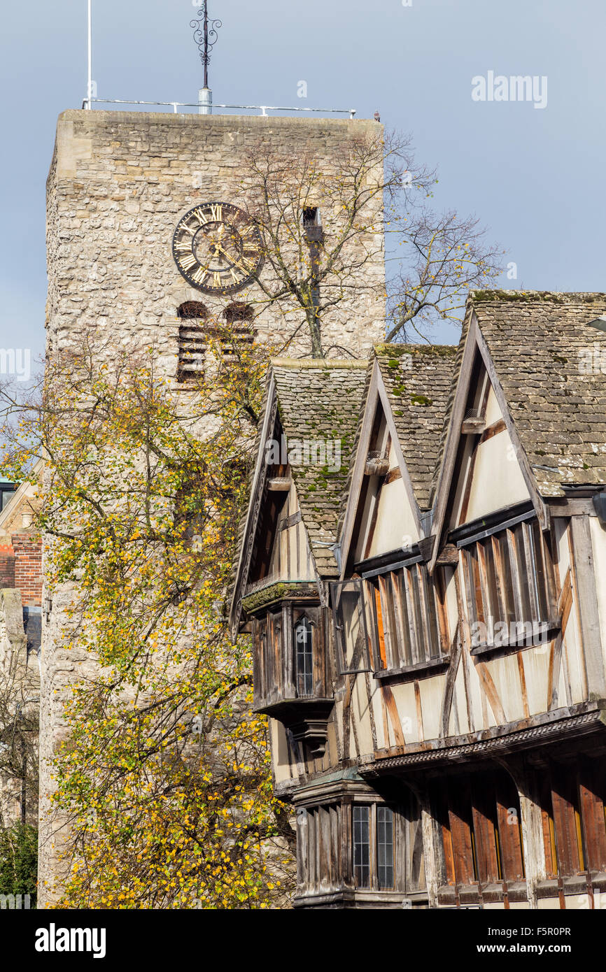 St Michael presso la porta nord, Saxon torre in Oxford, Inghilterra Foto Stock