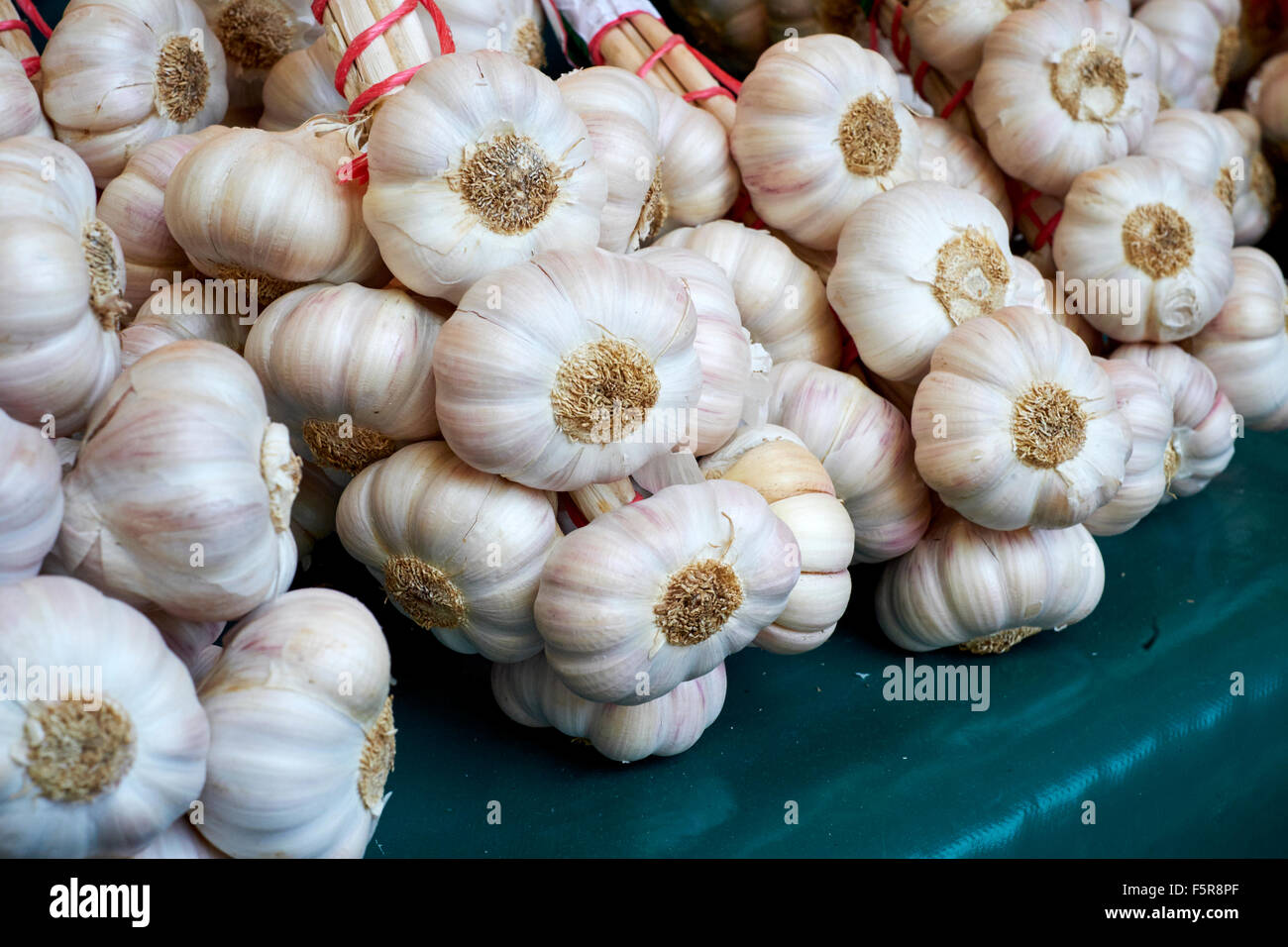 Aglio al mercato provenzale di Aups, Francia Foto Stock