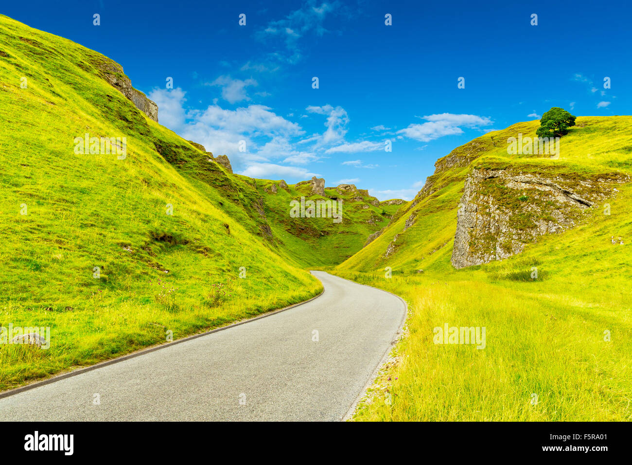 Winnats Pass, Parco Nazionale di Peak District, Derbyshire, England, Regno Unito Foto Stock