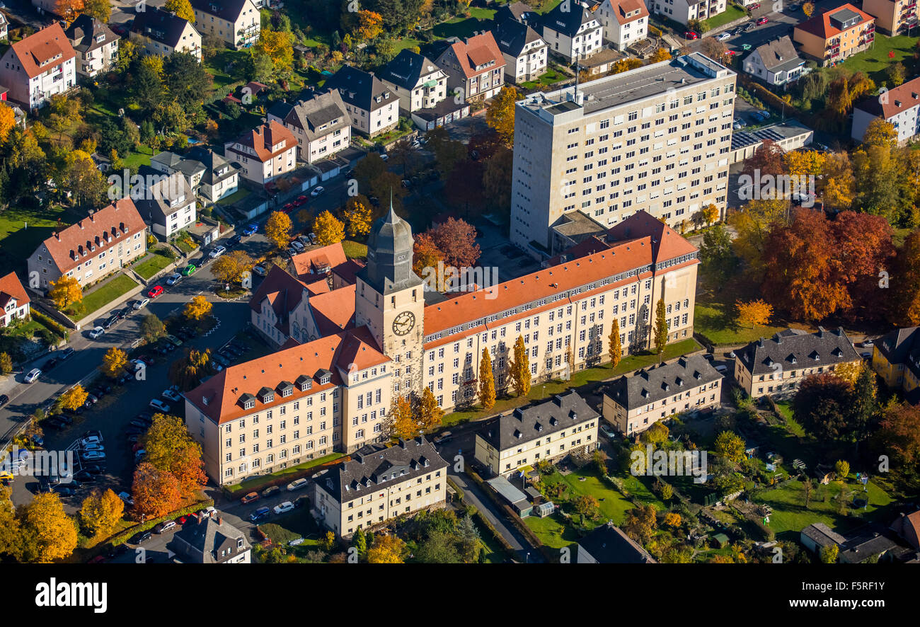 Arnsberg governo distrettuale, il governo provinciale di Arnsberg, foglie di alberi decidui albero a foglie decidue autunno, Arnsberg, Sauerland, Foto Stock