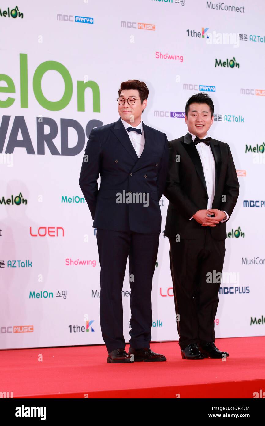 Il tappeto rosso del 2015 Melone Music Awards a Seul, in Corea del Sud il 07 novembre, 2015.(Cina e Corea del Sud) Foto Stock