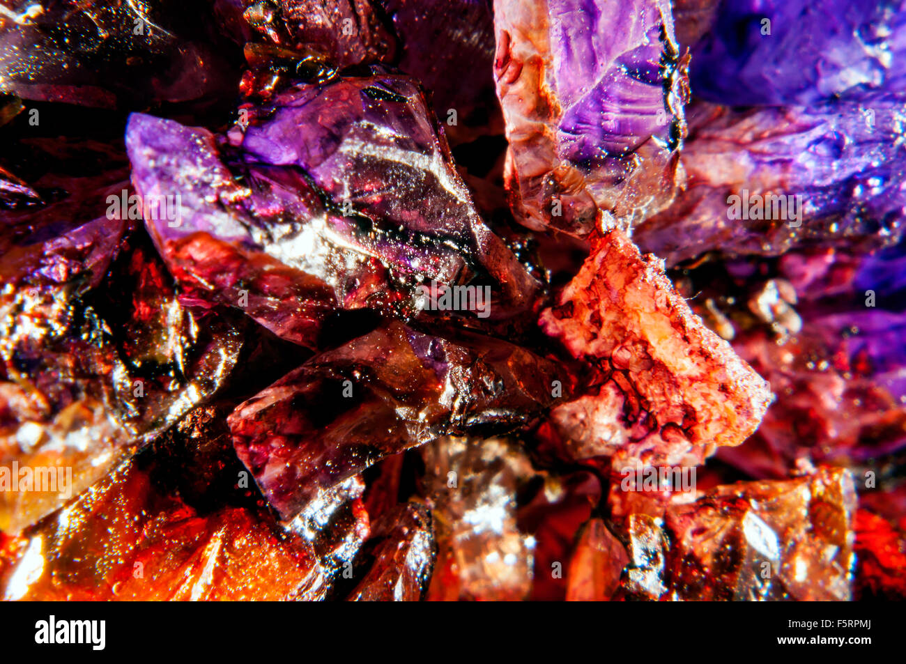 Close-up, African crystal druzy in studio di impostazione Foto Stock