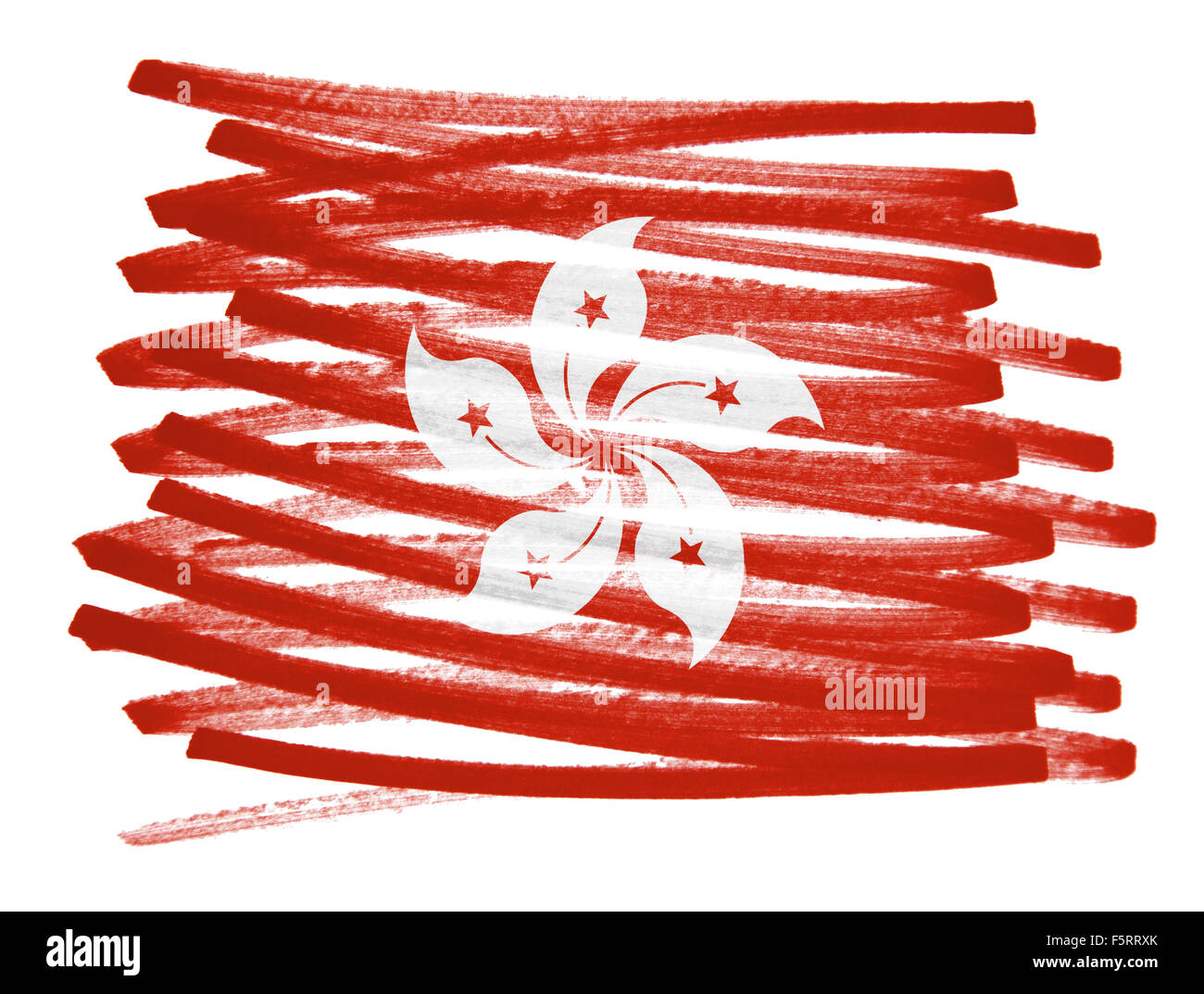 Bandiera illustrazione fatta con la penna - Hong Kong Foto Stock