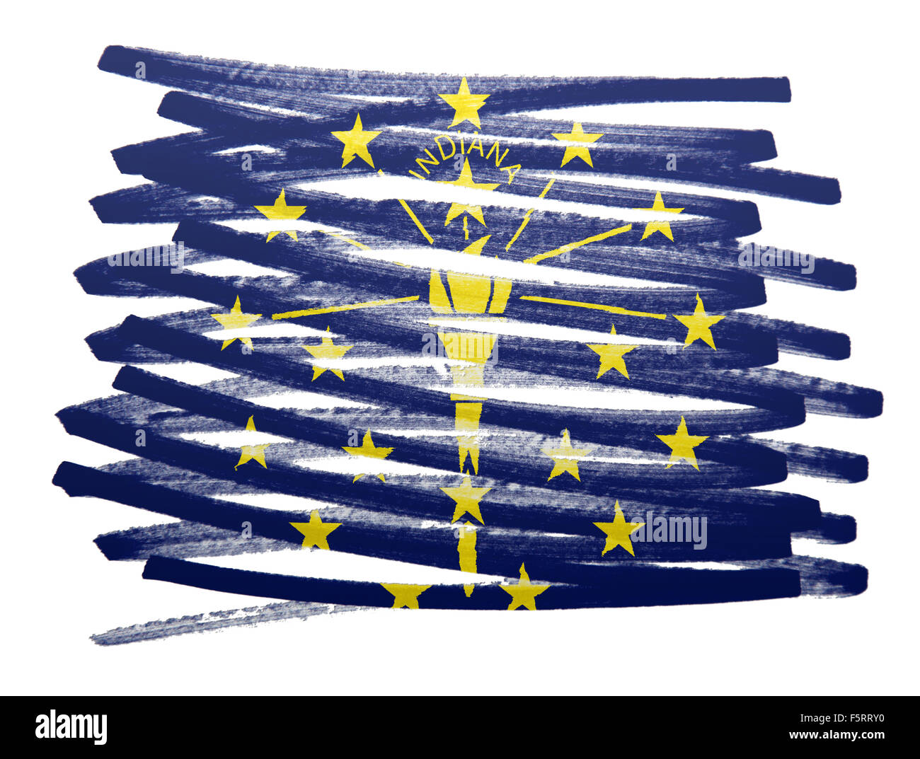 Bandiera illustrazione fatta con la penna - Indiana Foto Stock