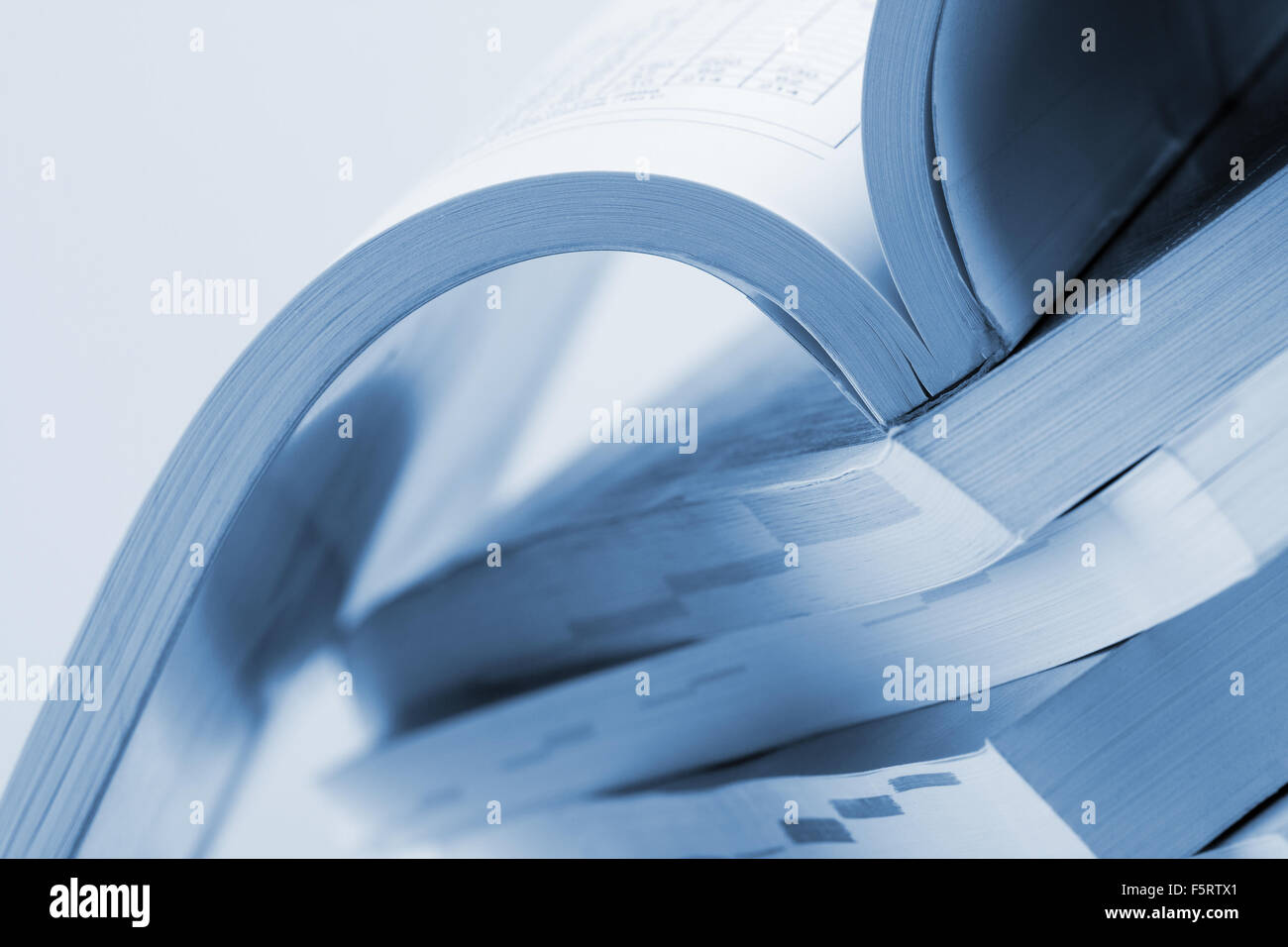 Close-up di open business catalogo. Tonica in blu Foto Stock