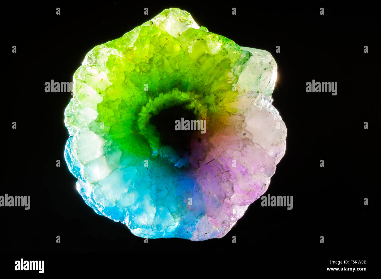 African solare druzy quartz in studio di impostazione Foto Stock