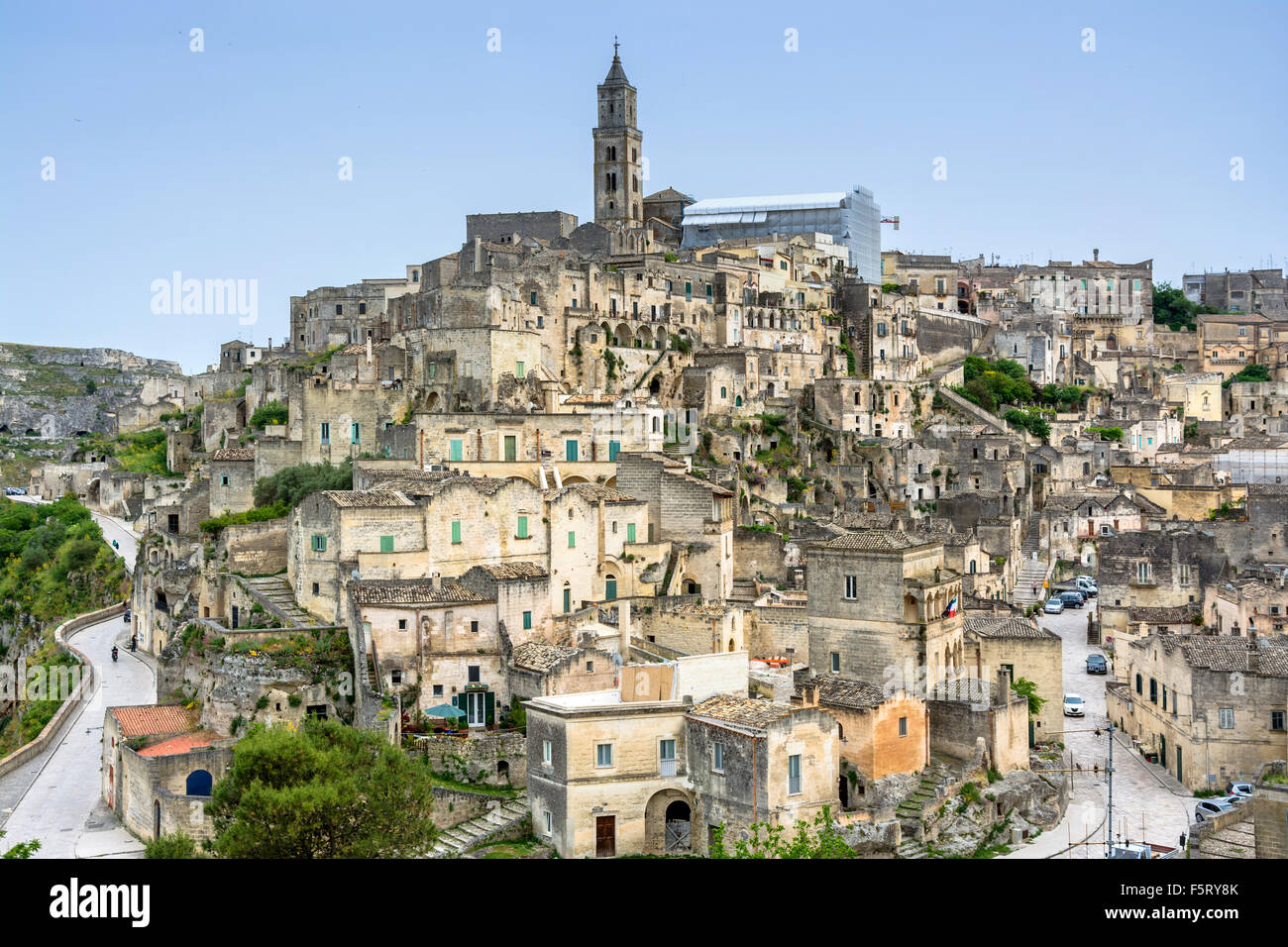 Sassi di Matera e antica città di Matera, Italia. Foto Stock