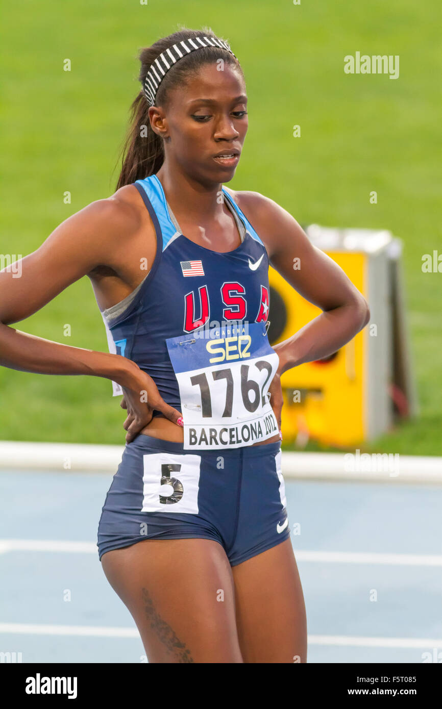 Ashley Spencer NEGLI STATI UNITI D' AMERICA in azione su 400 metri del XX World Junior di atletica, 2012 a Barcellona, Spagna Foto Stock