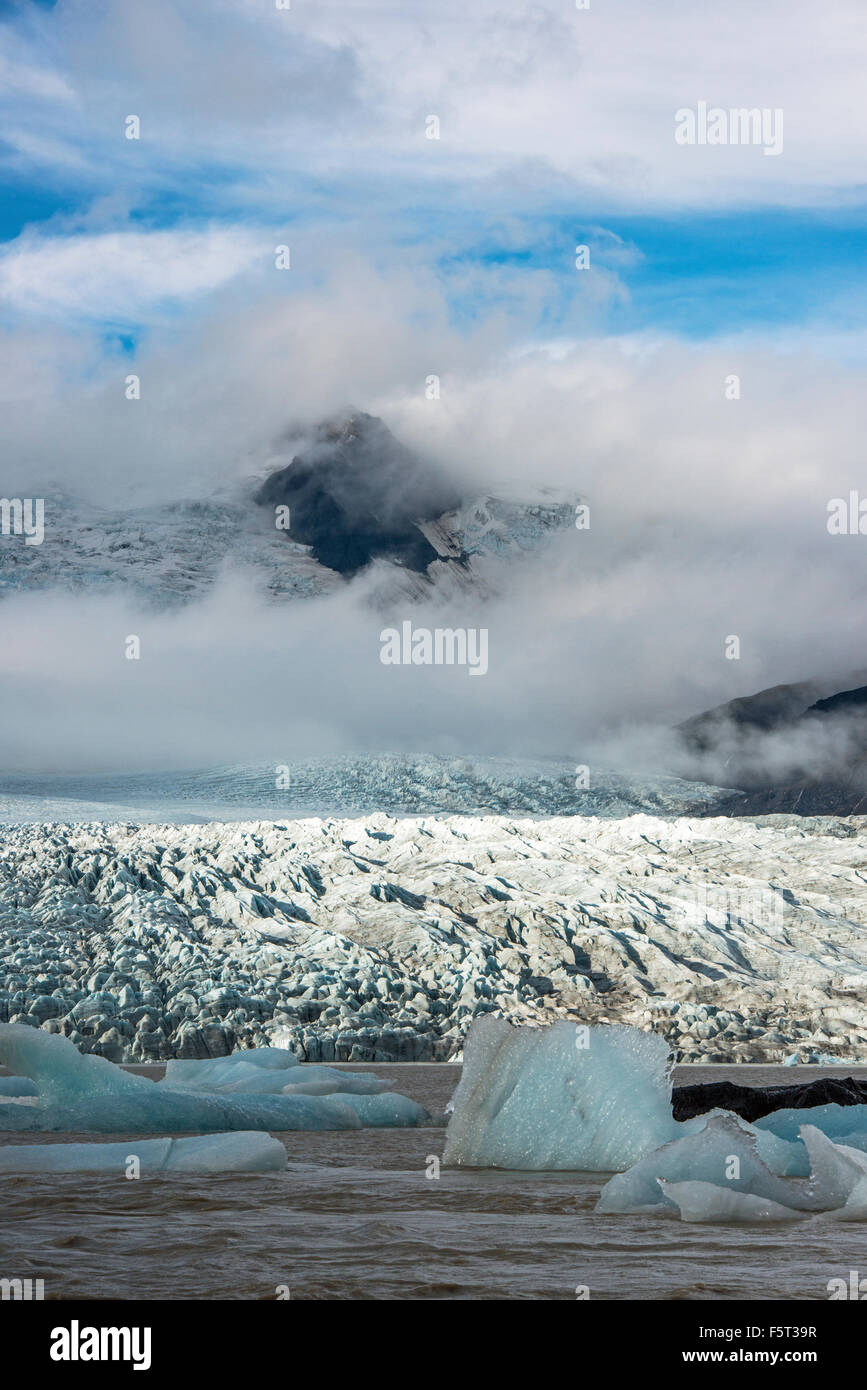 Fjallsárlón - lago glaciale sulla costa sud dell'Islanda Foto Stock