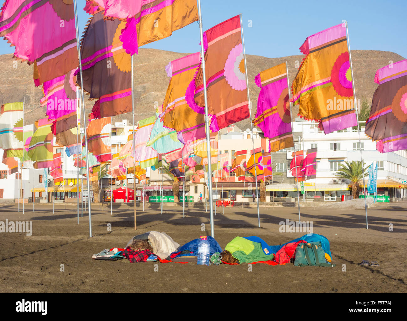 WOMAD festival di musica 2015 sulla spiaggia di Gran Tarajal, Fuerteventura, Isole Canarie, Spagna. Foto Stock