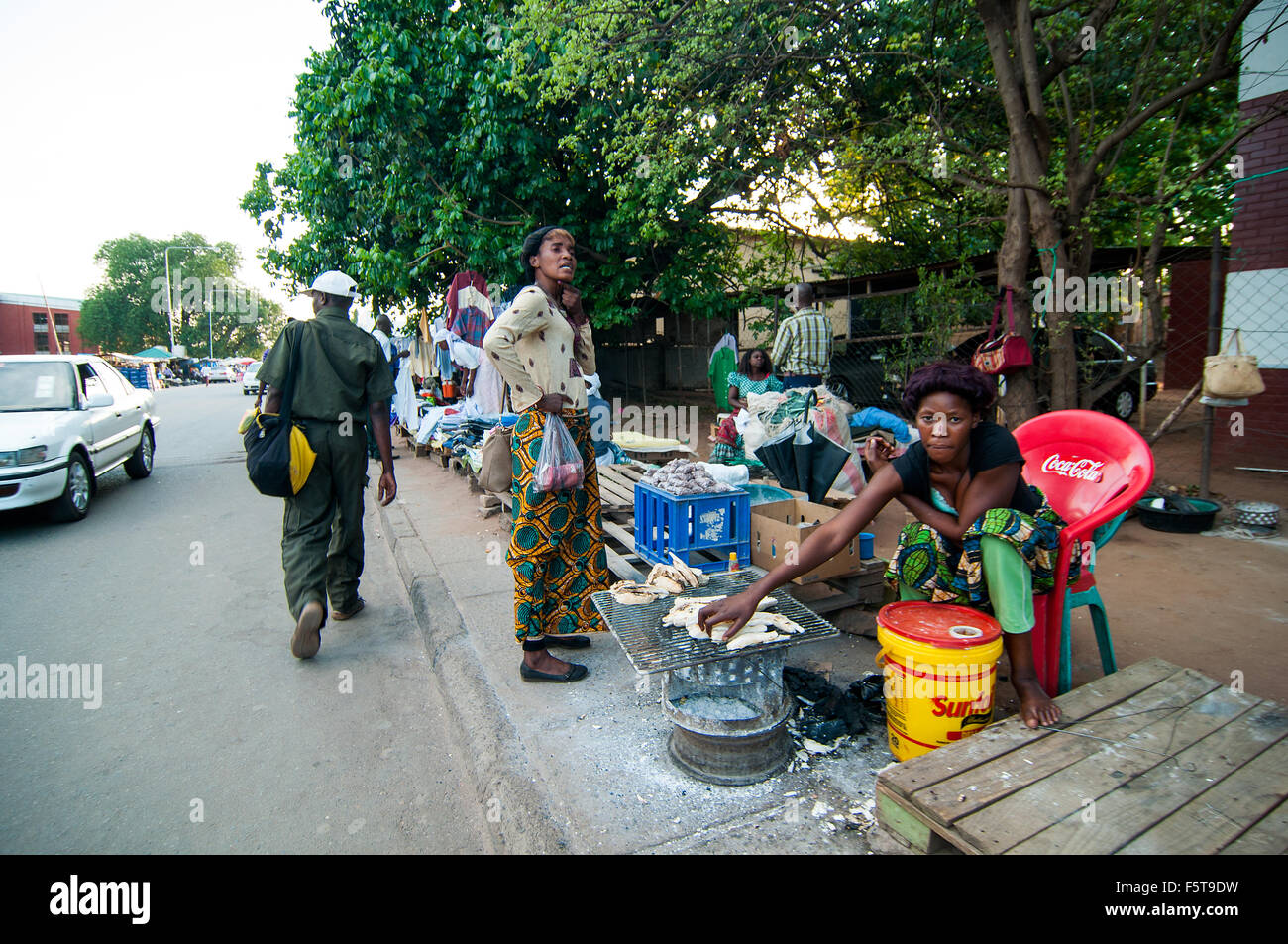 Scena di mercato, Livingstone, Zambia Foto Stock