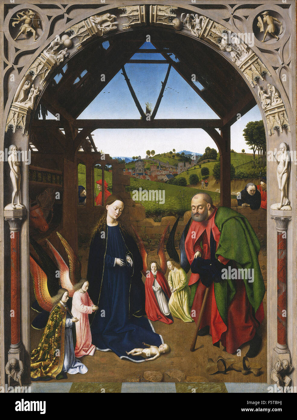 Petrus Christus - Natività Foto Stock