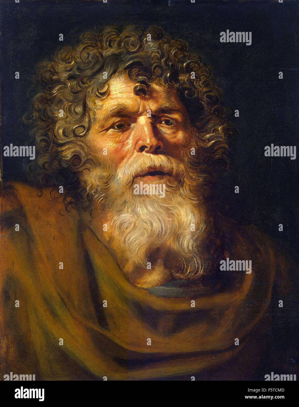 Peter Paul Rubens - La testa di un vecchio. Studio per "la corona di spine (Ecce Homo)" Foto Stock
