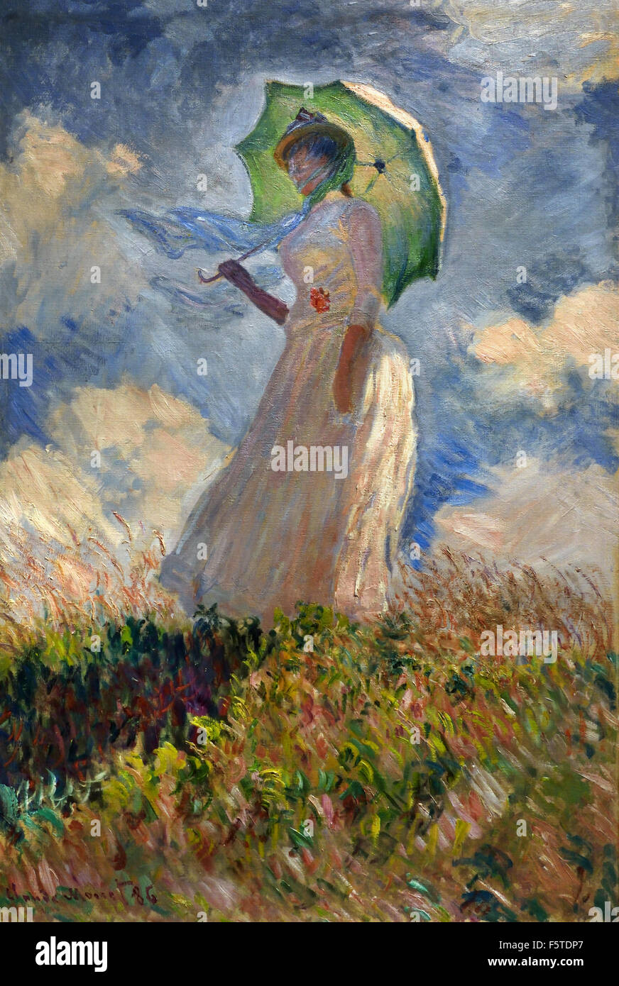 Essai de figura en-plein air : Femme à l'ombrelle tournée vers la gauche - una  donna con il parasole girata verso sinistra 1886 Claude Monet 1840 - 1926  Francia - Francese Foto stock - Alamy