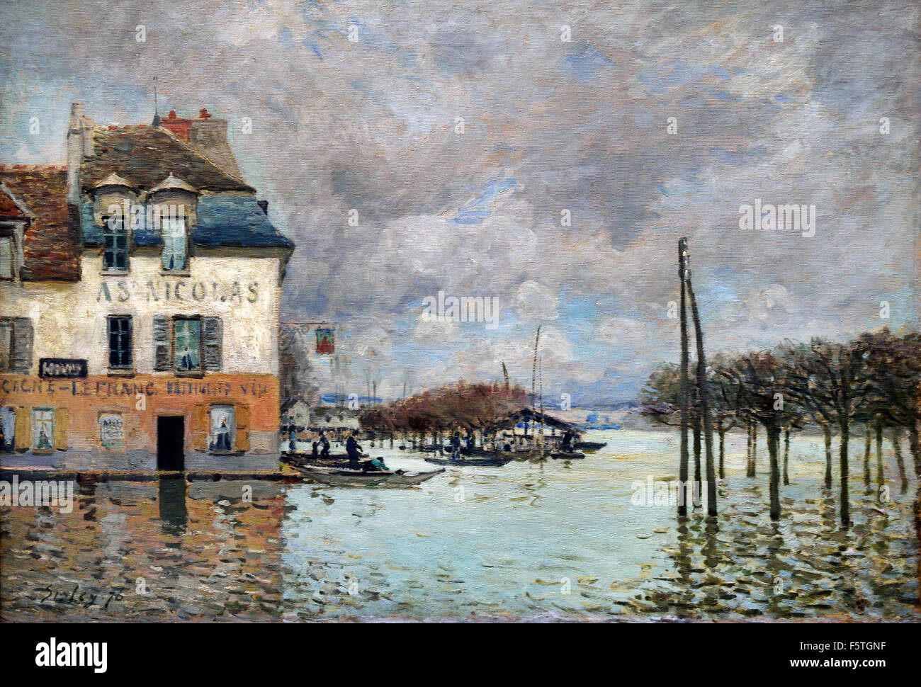 L'inondation à Port-Marly - Inondazioni in Port Marly 1876 Alfred Sisley 1839 - 1899 British / impressionista francese Francia Foto Stock