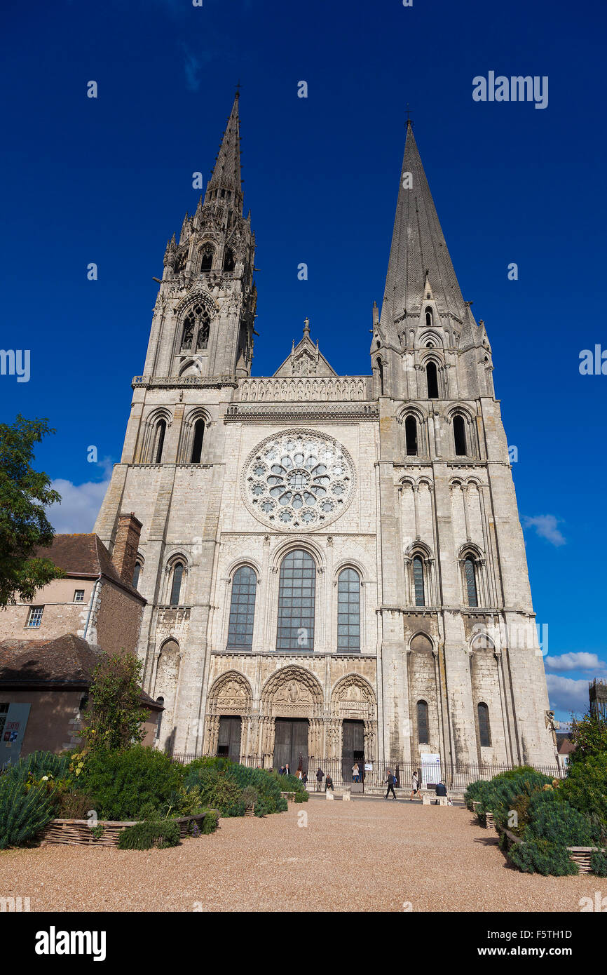Cattedrale di Chartres, Eure-et-Loir, centro-Val de Loire, Francia Foto Stock