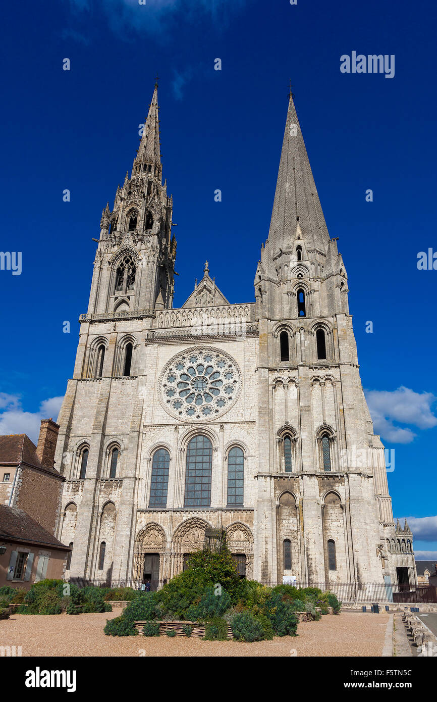 Cattedrale di Chartres, Eure-et-Loir, centro-Val de Loire, Francia Foto Stock
