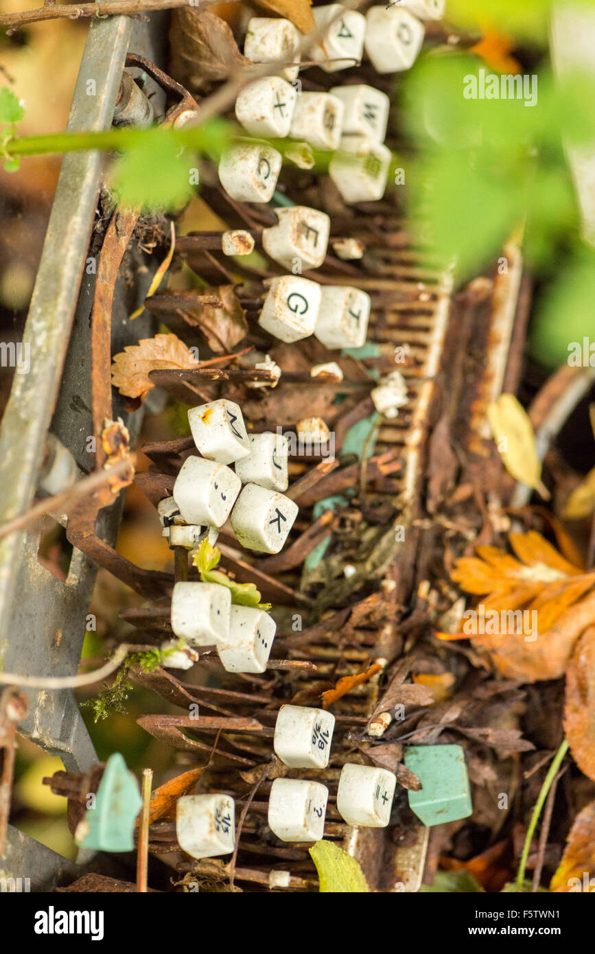 Rotture di Rusty i nastri inchiostratori per macchine da scrivere Foto Stock