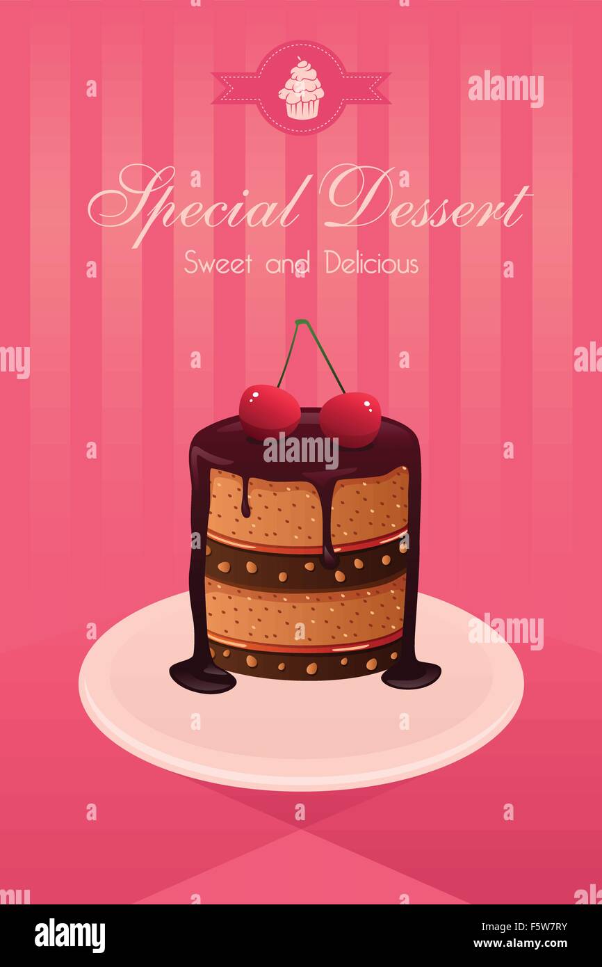 Una illustrazione vettoriale dessert design poster Illustrazione Vettoriale