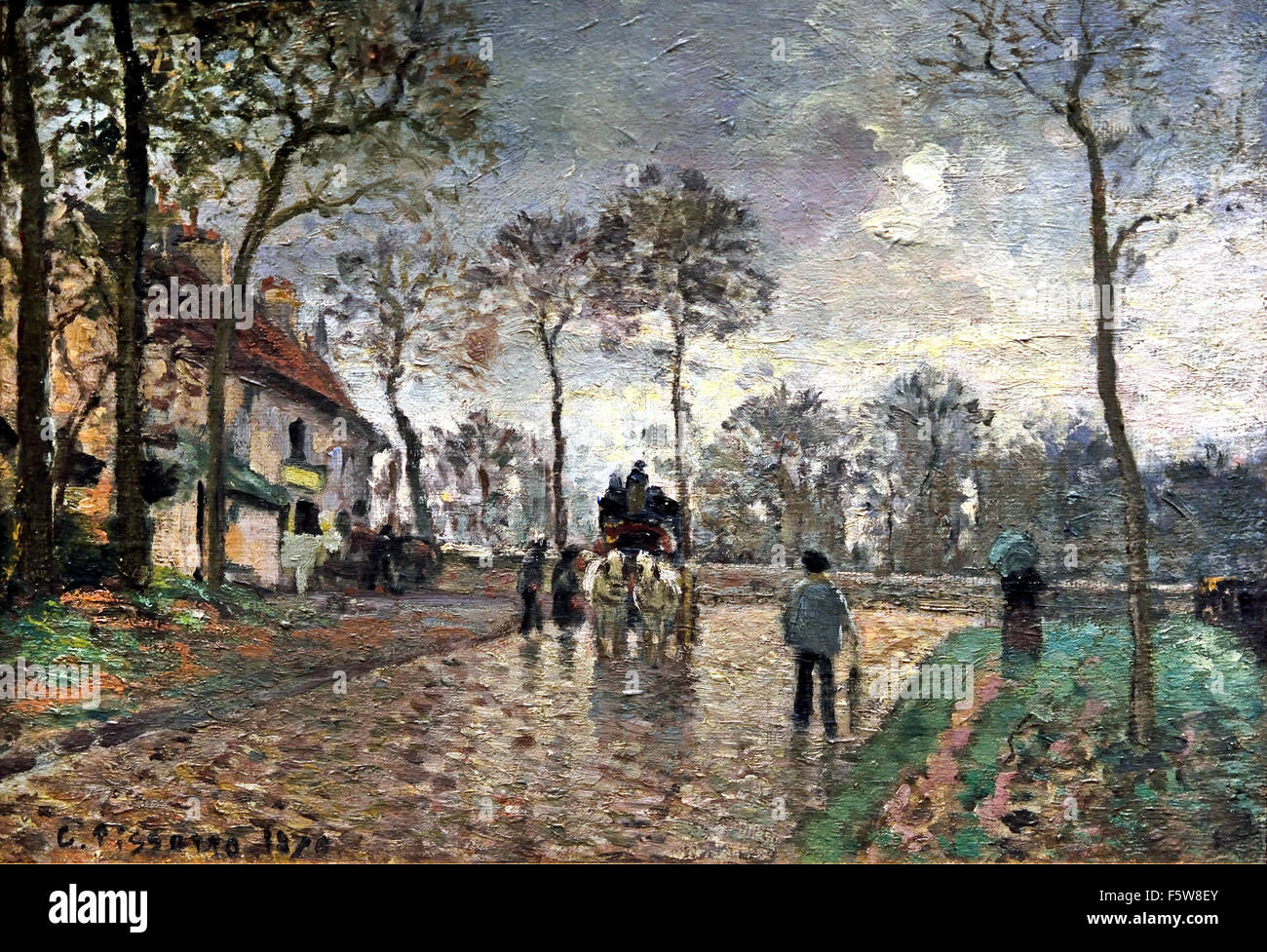 Diligenza à Louveciennes - 1870 Camille Pissarro 1830 - 1905 Francia - Francese Foto Stock