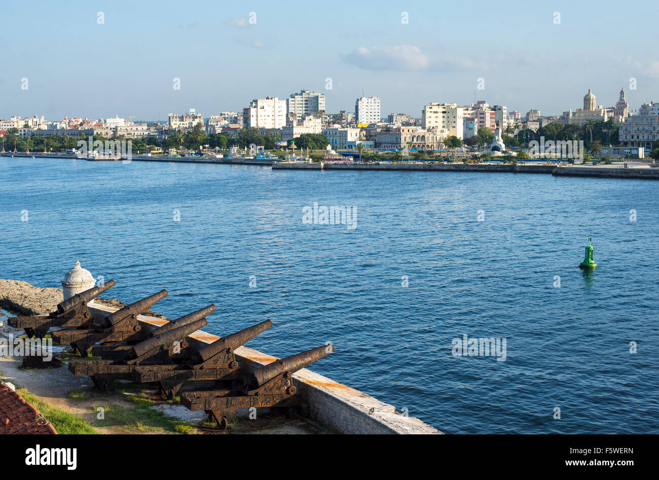 Vista dal castello di Morro, Havana, Cuba Foto Stock