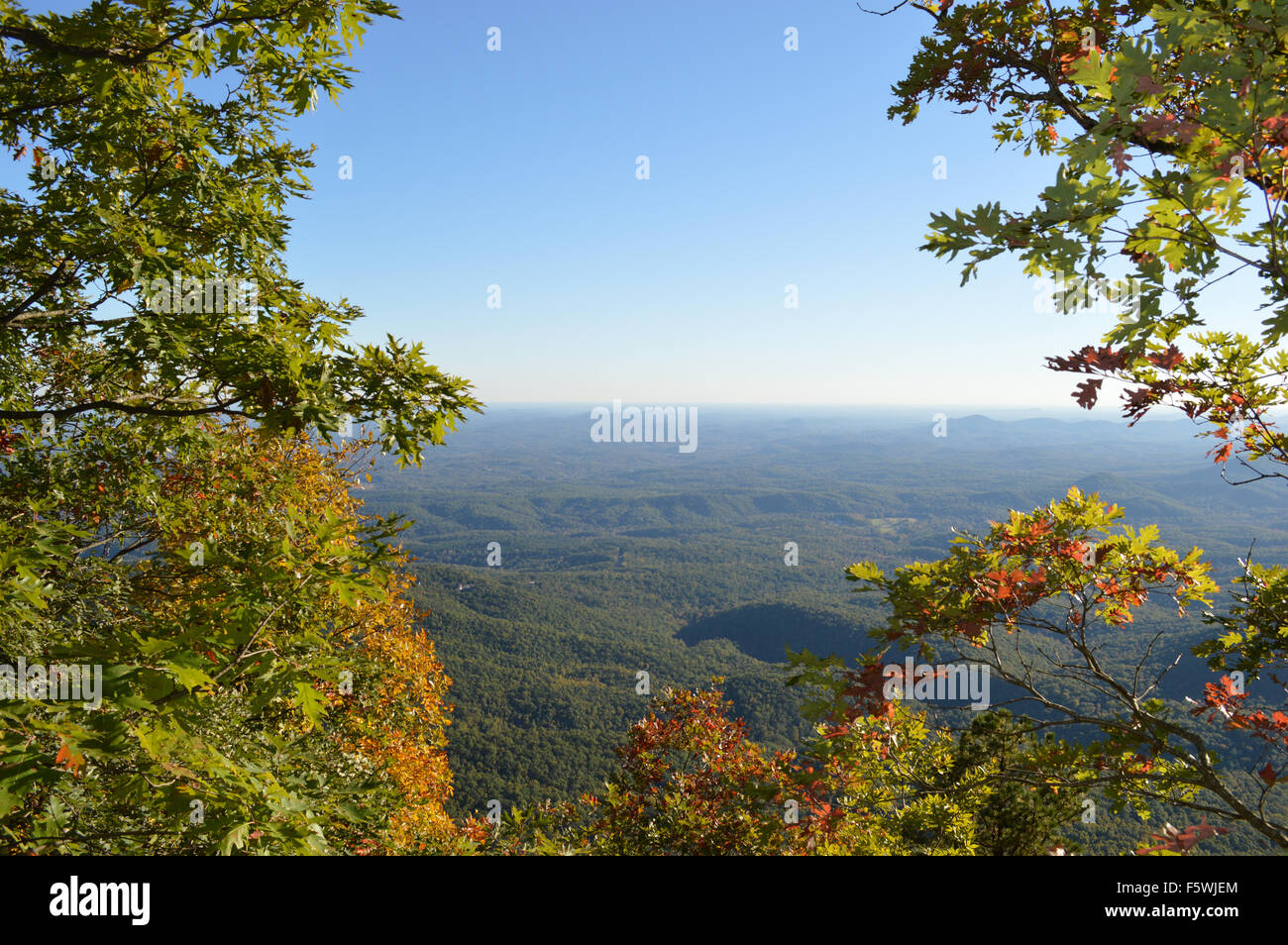 La vista dalla cima di Caesars Capo Montagna in Carolina del Sud. Foto Stock